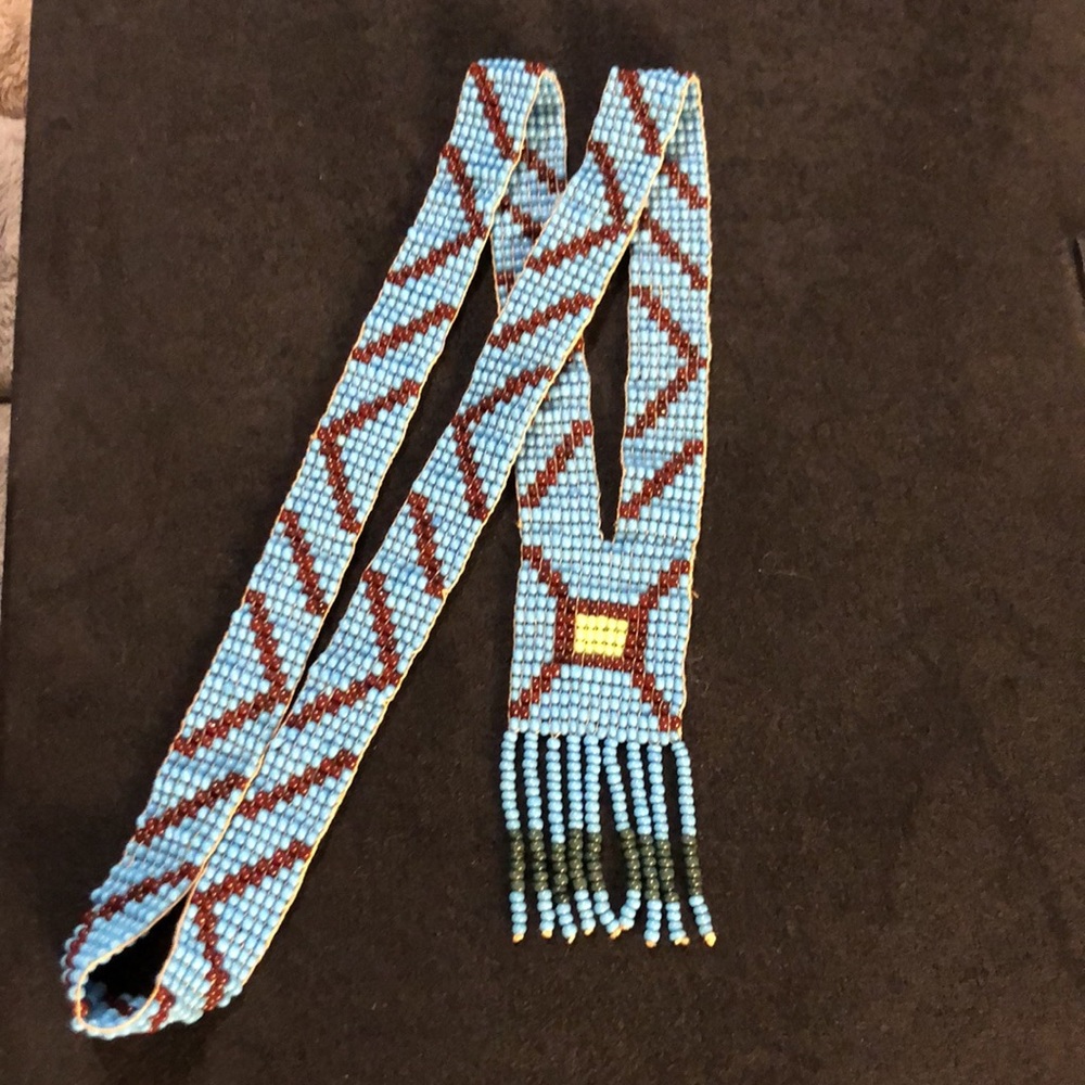 Vintage 1970s Native Navajo Hand Beaded Necklace. Excellent Condition